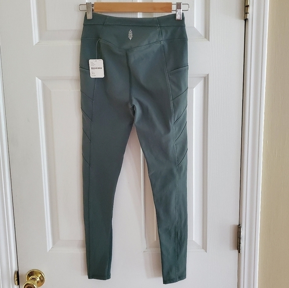 NWT FP Movement by Free People High Waist full length dance legging XS Drk Green - Picture 1 of 6